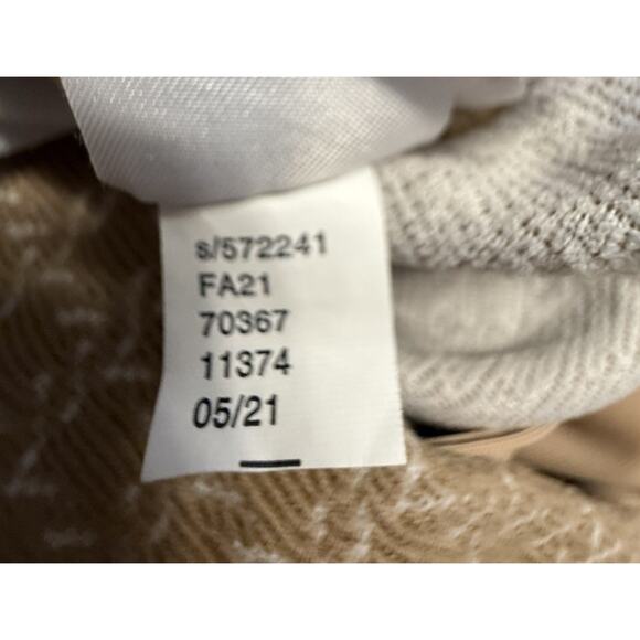 Ann Taylor Dress Textured Geo Pattern Pants Ankle Tan Ivory Cotton Blend L 87-12 - Picture 15 of 15